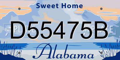 D55475B Alabama License Plate