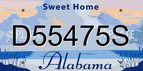 D55475S Alabama License Plate