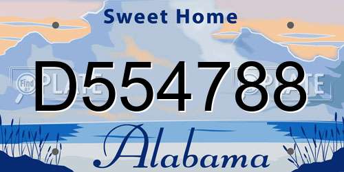D554788 Alabama License Plate