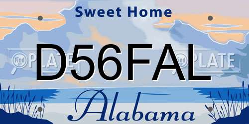 D56FAL Alabama License Plate
