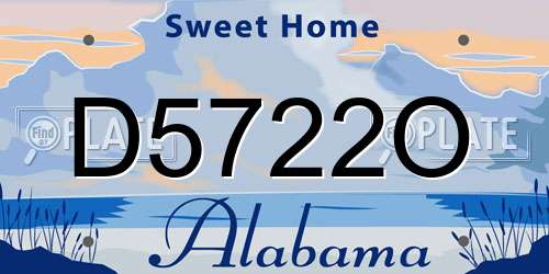 D5722O Alabama License Plate