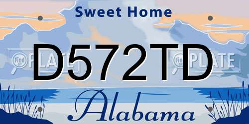 D572TD Alabama License Plate