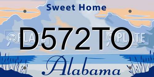 D572TO Alabama License Plate