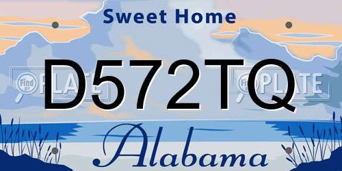 D572TQ Alabama License Plate