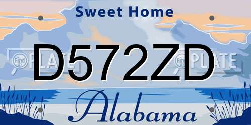 D572ZD Alabama License Plate
