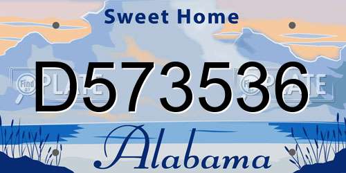 D573536 Alabama License Plate