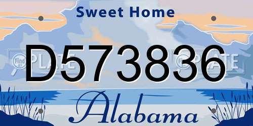 D573836 Alabama License Plate