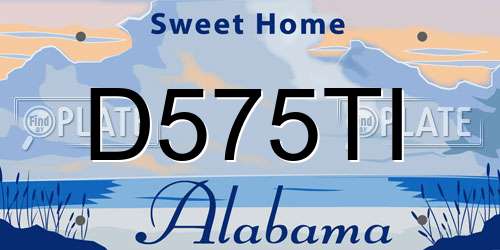 D575TI Alabama License Plate