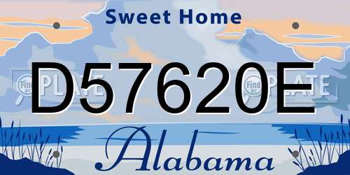 D57620E Alabama License Plate