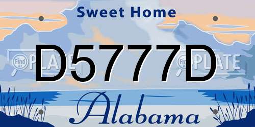 D5777D Alabama License Plate