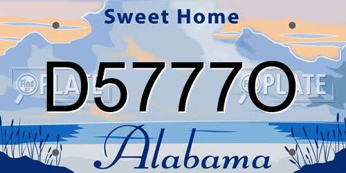D5777O Alabama License Plate