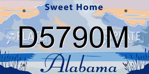 D5790M Alabama License Plate