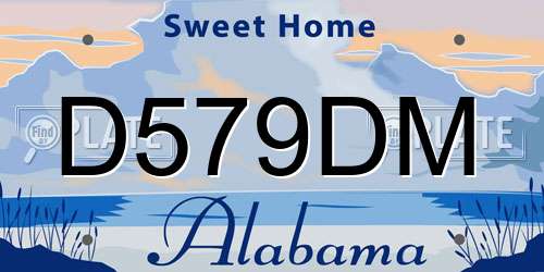 D579DM Alabama License Plate