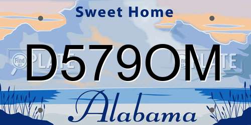 D579OM Alabama License Plate