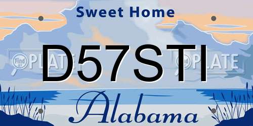 D57STI Alabama License Plate