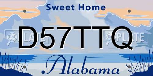 D57TTQ Alabama License Plate