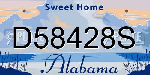 D58428S Alabama License Plate