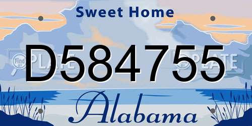 D584755 Alabama License Plate