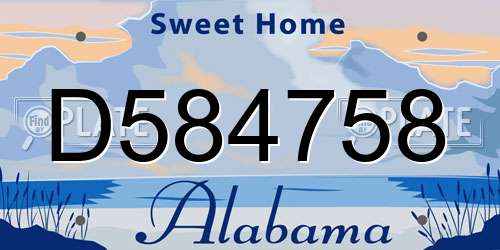 D584758 Alabama License Plate