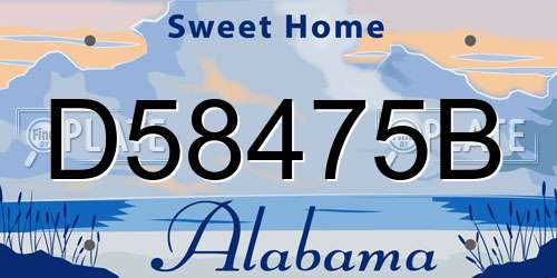 D58475B Alabama License Plate