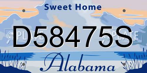 D58475S Alabama License Plate