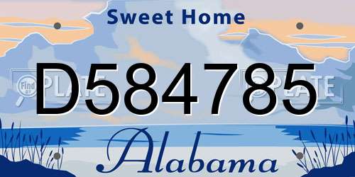 D584785 Alabama License Plate
