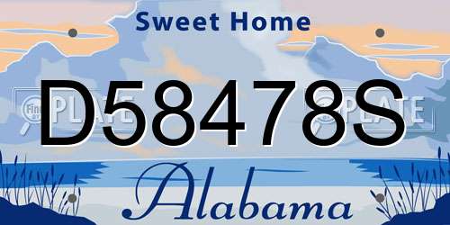 D58478S Alabama License Plate