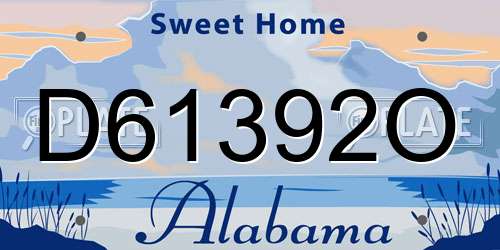 D61392O Alabama License Plate