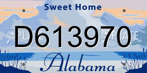 D613970 Alabama License Plate