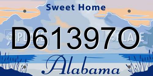 D61397O Alabama License Plate