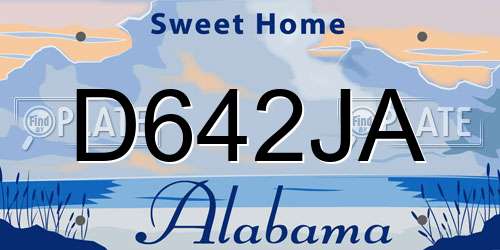 D642JA Alabama License Plate