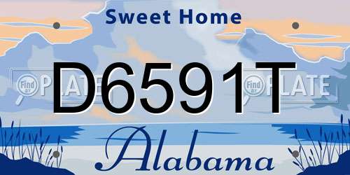 D6591T Alabama License Plate