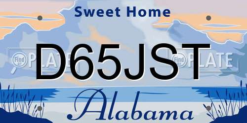 D65JST Alabama License Plate