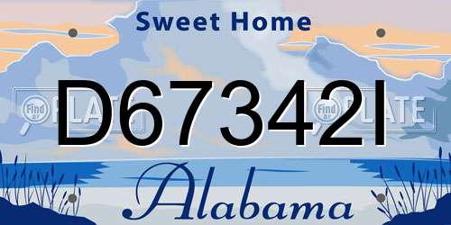 D67342I Alabama License Plate