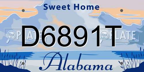 D6891T Alabama License Plate