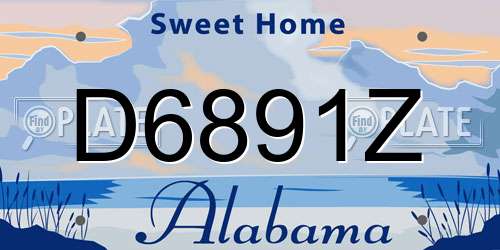 D6891Z Alabama License Plate