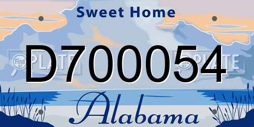 D700054 Alabama License Plate