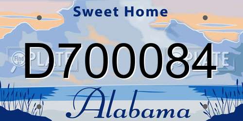 D700084 Alabama License Plate