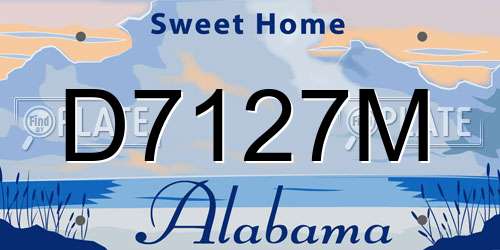 D7127M Alabama License Plate