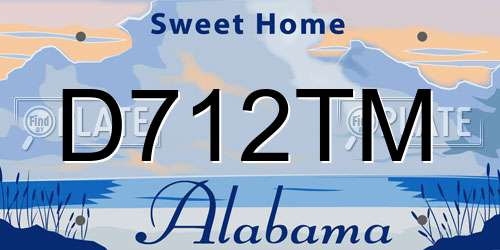 D712TM Alabama License Plate