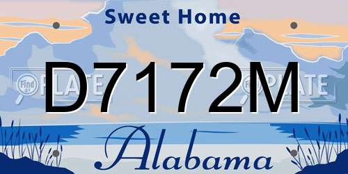 D7172M Alabama License Plate