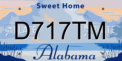 D717TM Alabama License Plate
