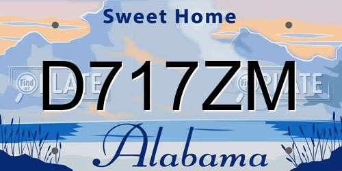 D717ZM Alabama License Plate