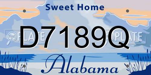 D7189Q Alabama License Plate