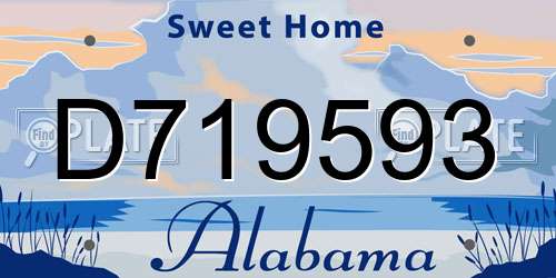 D719593 Alabama License Plate