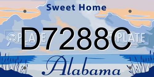 D7288C Alabama License Plate