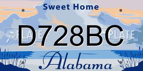 D728BC Alabama License Plate
