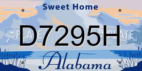 D7295H Alabama License Plate