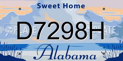 D7298H Alabama License Plate