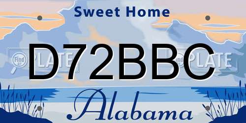 D72BBC Alabama License Plate